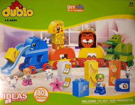 Конструктор LX A824 DUBLO Зоо Паровоз
