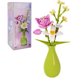 Конструктор Zhe Gao 622006 - Романтический букет в наборе с керамической вазой