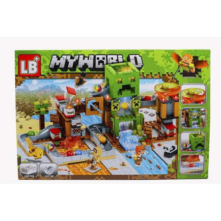 Конструктор LB 313 - Майнкрафт Шахта Крипера с подсветкой