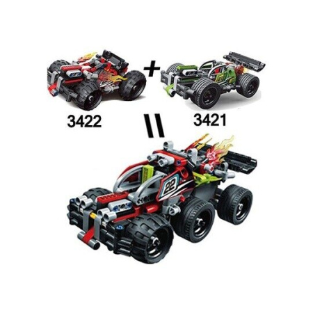 Конструктор Decool 3421 Зеленый гоночный автомобиль