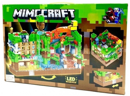 Конструктор LB 607 - Майнкрафт Сражение за зеленую крепость с подсветкой