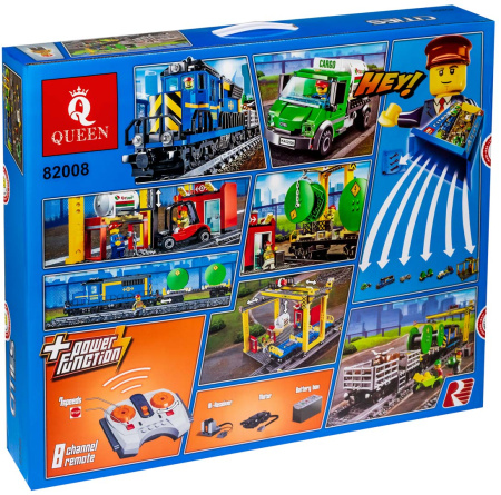 Конструктор Queen 82008 / 19081 Синий Грузовой поезд