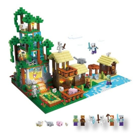 Конструктор Майнкрафт 734 - Лесная деревня со светом