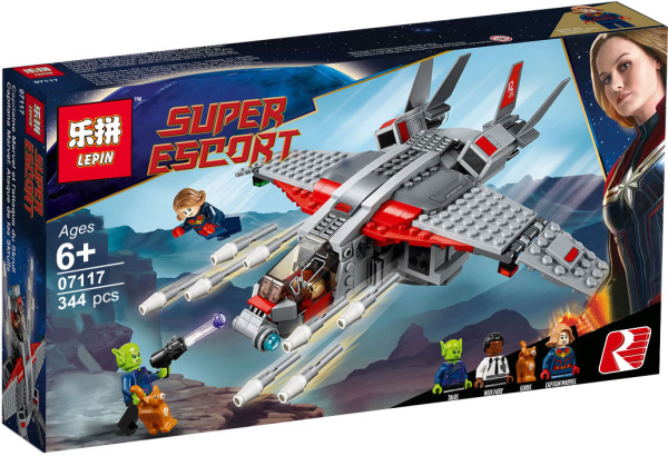 Конструктор Lepin 07117 Капитан Марвел и атака Скруллов