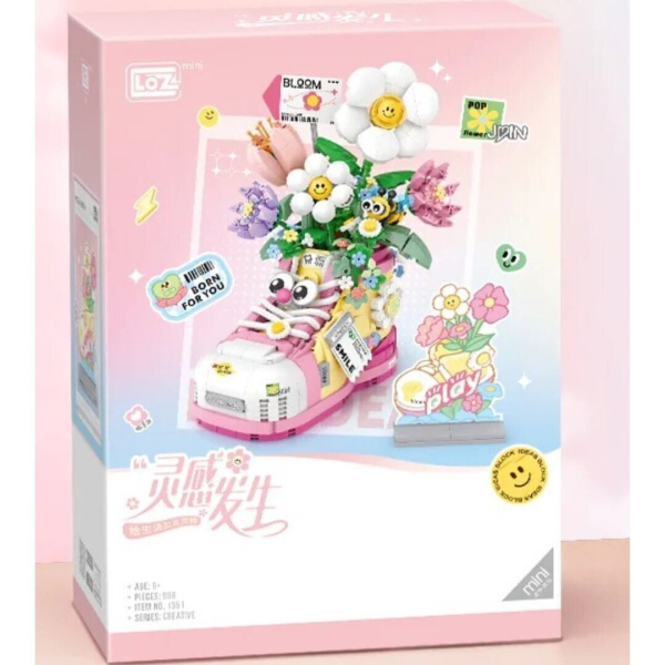 Конструктор Loz 1351 - Ботинок с цветами