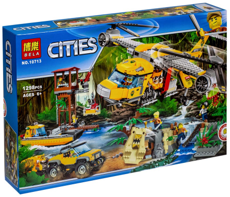 Конструктор Bela 10713 Вертолет для доставки грузов в джунгли